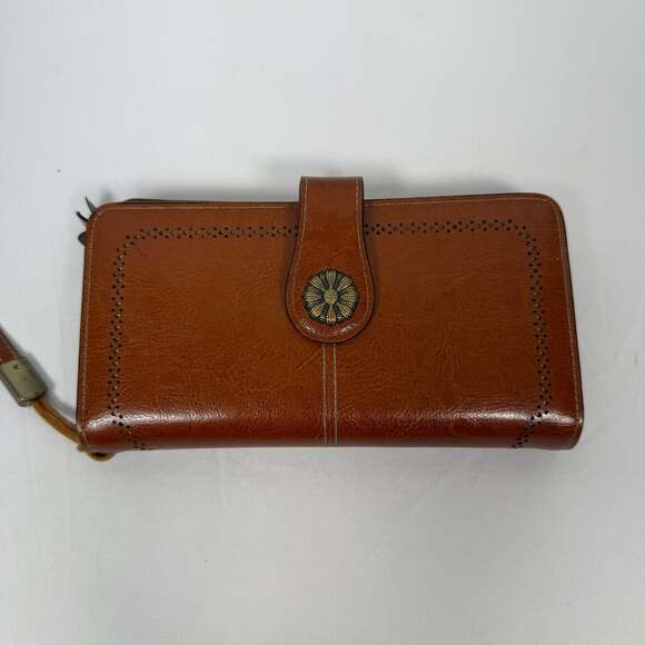 Pearl Angeli Handbags - Pearl Angeli Women's Wristlet Clutch Wallet with RFID Blocking and Flower Button